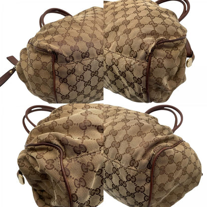 Gucci Sukey GG Canvas Leather 2-Way Tote Shoulder Bag Crossbody Brown Gold — view 7
