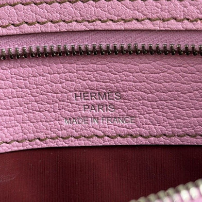 Hermes Pouch Zip Zap Pink Chevre Silver — view 5