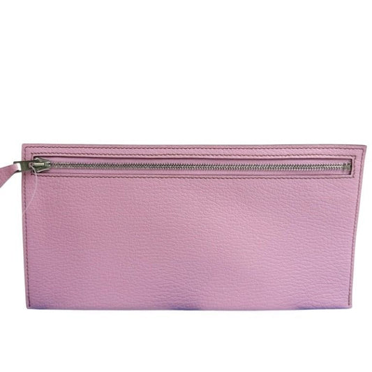 Hermes Pouch Zip Zap Pink Chevre Silver
