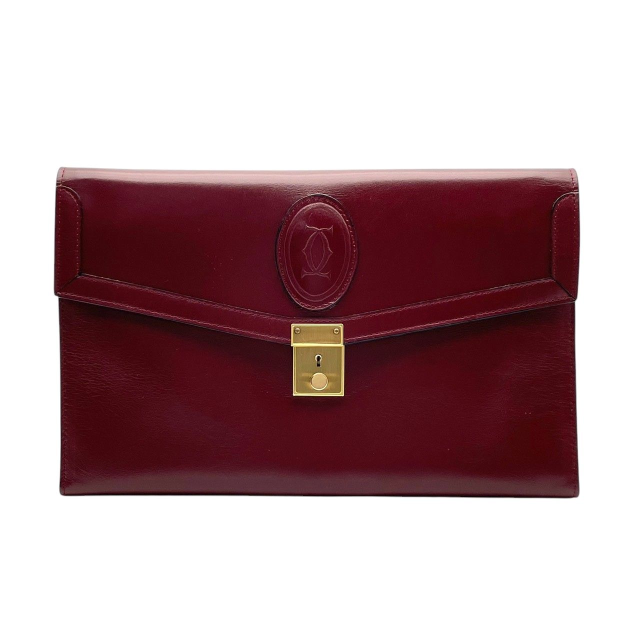 Cartier Must Line Must de Cartier Leather Clutch Handbag Flap Lock 2C Motif — view 2