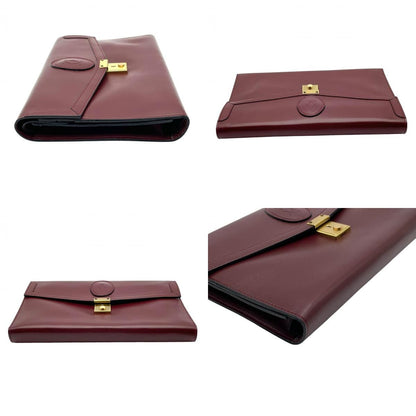 Cartier Must Line Must de Cartier Leather Clutch Handbag Flap Lock 2C Motif — view 6