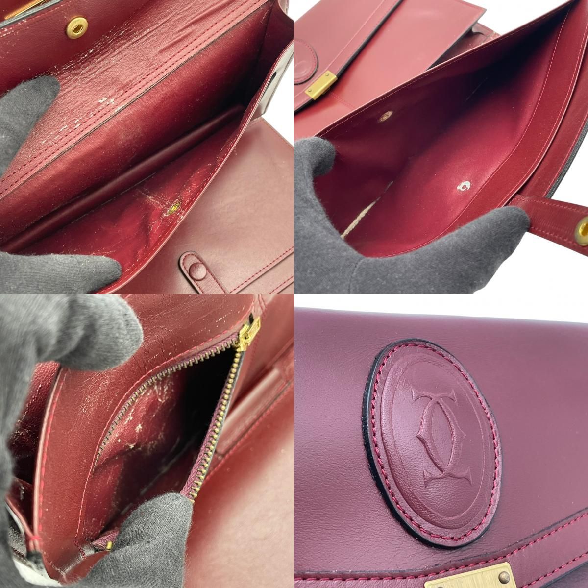 Cartier Must Line Must de Cartier Leather Clutch Handbag Flap Lock 2C Motif — view 8