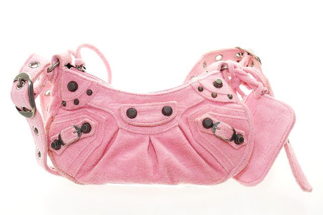 Balenciaga Pink Terry Fabric le Cagole XS Shoulder Bag Fabricle