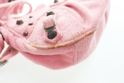 Balenciaga Pink Terry Fabric le Cagole XS Shoulder Bag Fabricle — view 4