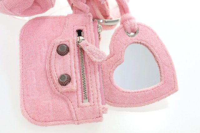 Balenciaga Pink Terry Fabric le Cagole XS Shoulder Bag Fabricle — view 6