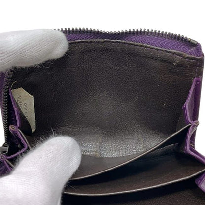 Bottega Veneta Coin Purse L-shaped Zipper Intrecciato Leather Purple — view 4