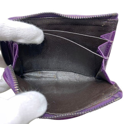 Bottega Veneta Coin Purse L-shaped Zipper Intrecciato Leather Purple — view 3
