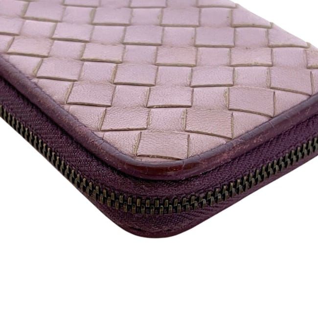 Bottega Veneta Coin Purse L-shaped Zipper Intrecciato Leather Purple — view 7