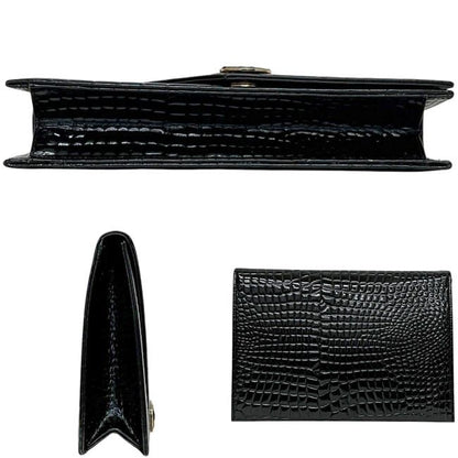 Saint Laurent Clutch Handbag Croco Black — view 2
