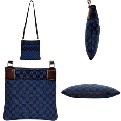 Loewe Shoulder Bag Repeat Anagram Crossbody 330.80.003 Canvas Leather Navy Blue — view 2