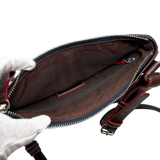Loewe Shoulder Bag Repeat Anagram Crossbody 330.80.003 Canvas Leather Navy Blue — view 5