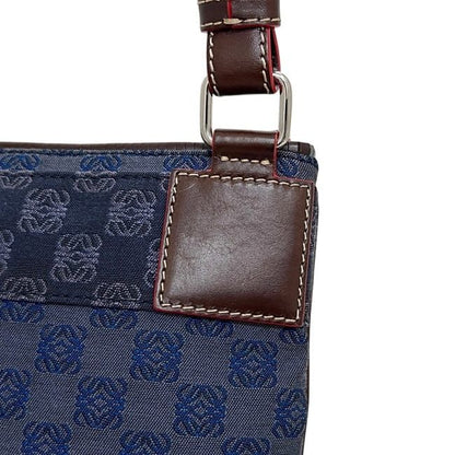 Loewe Shoulder Bag Repeat Anagram Crossbody 330.80.003 Canvas Leather Navy Blue — view 8