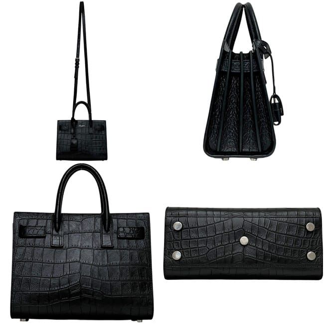 Saint Laurent Paris Shoulder Bag Sac de Jour Nano YSL 2-Way Leather Black — view 2