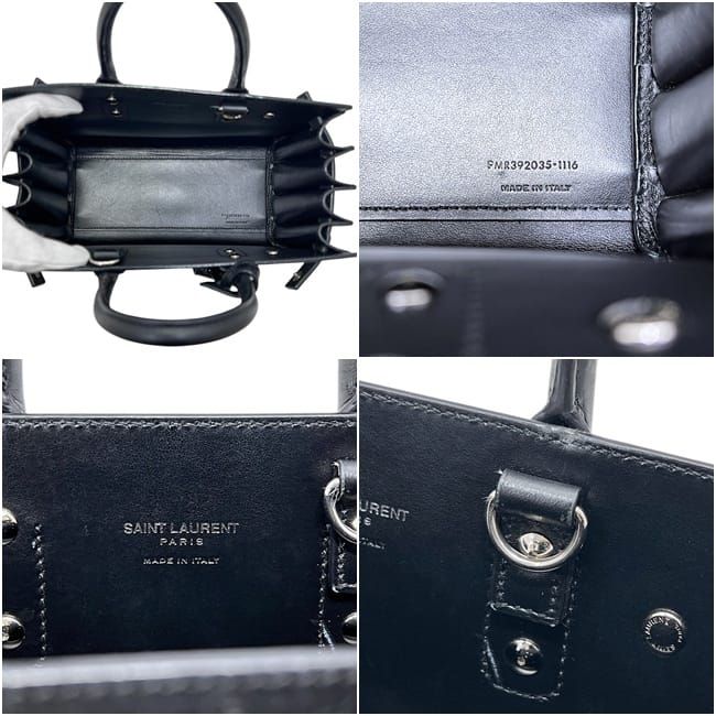 Saint Laurent Paris Shoulder Bag Sac de Jour Nano YSL 2-Way Leather Black — view 3