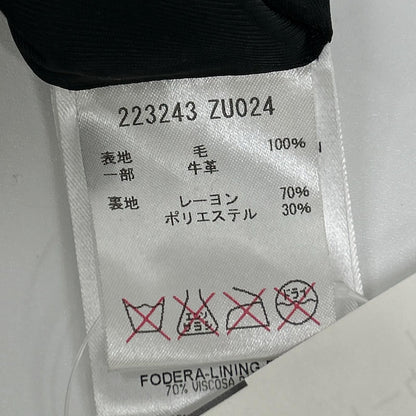 Gucci Zu 024 Purple Wool Leather Skirt 40 — view 4