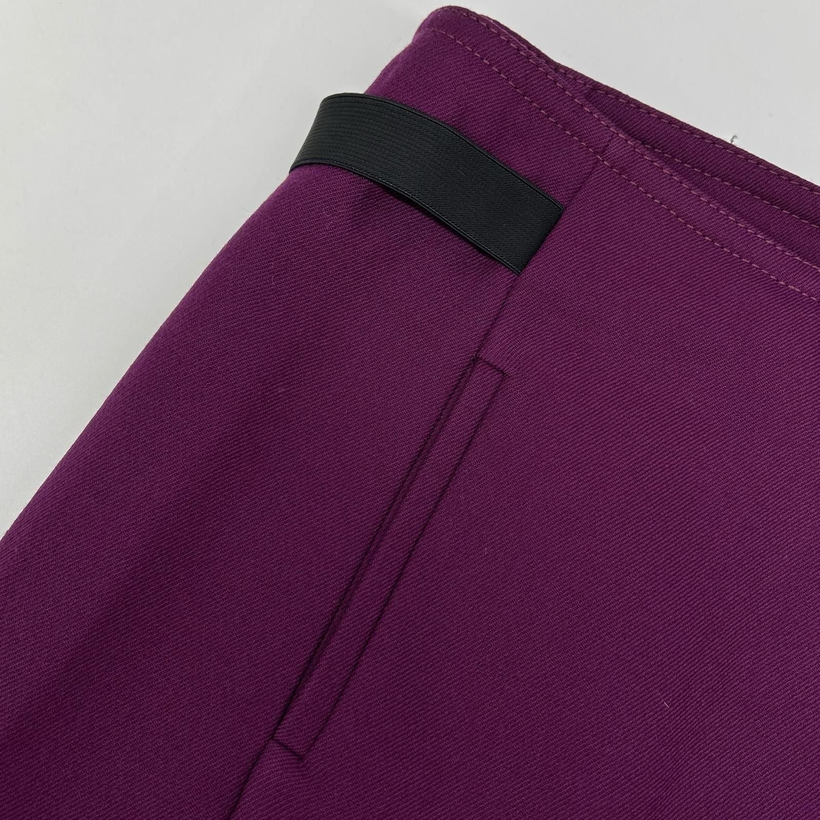 Gucci Zu 024 Purple Wool Leather Skirt 40 — view 7
