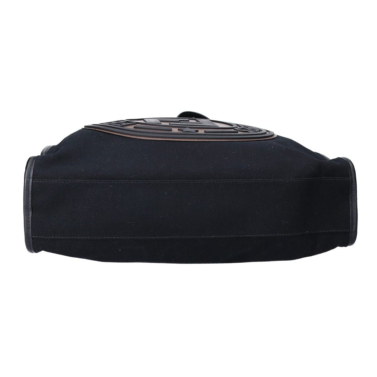 Fendi Rubber Logo Canvas Leather Tote Bag — view 5