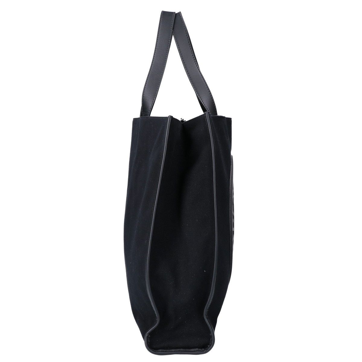 Fendi Rubber Logo Canvas Leather Tote Bag — view 4