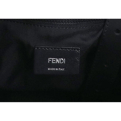 Fendi Rubber Logo Canvas Leather Tote Bag — view 7