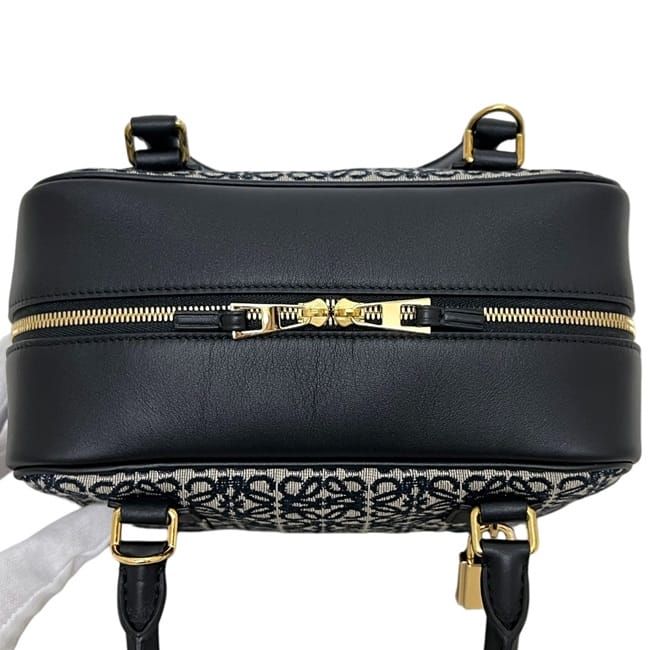 Loewe 2-Way Bag Amazona 19 Handbag Anagram Canvas Leather Black Navy — view 5