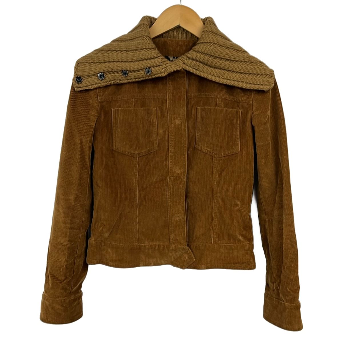 Dolce & Gabbana Jacket S Brown Beige Long Sleeve Corduroy Knit Spring Fall 38