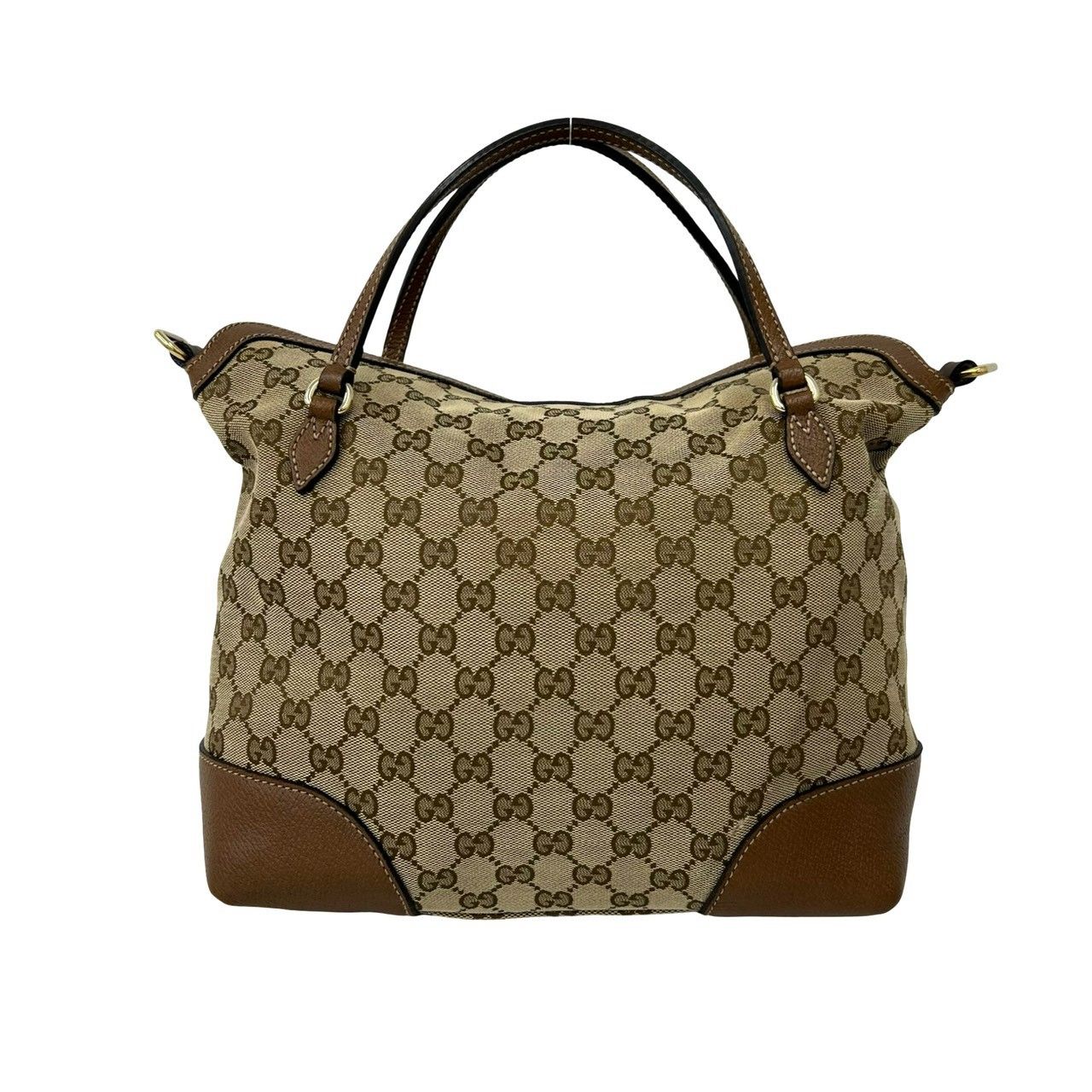 Gucci GG Pattern Canvas Leather 2-Way Shoulder Bag Tote Brown — view 3