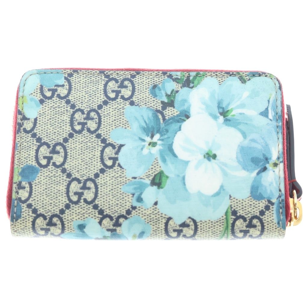 Gucci GG Blooms Compact Wallet Floral Bifold Blue Beige — view 2