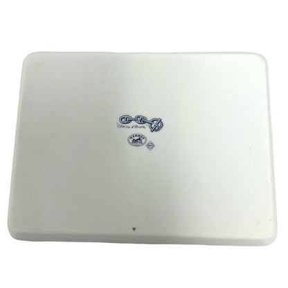 Hermes Chaine D'Ancre Pattern Plate Square Ceramic Case White Blue — view 3