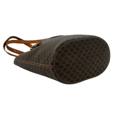 Celine Vintage Macadam Blason Pattern Triomphe Logo Leather Tote Shoulder Bag — view 7