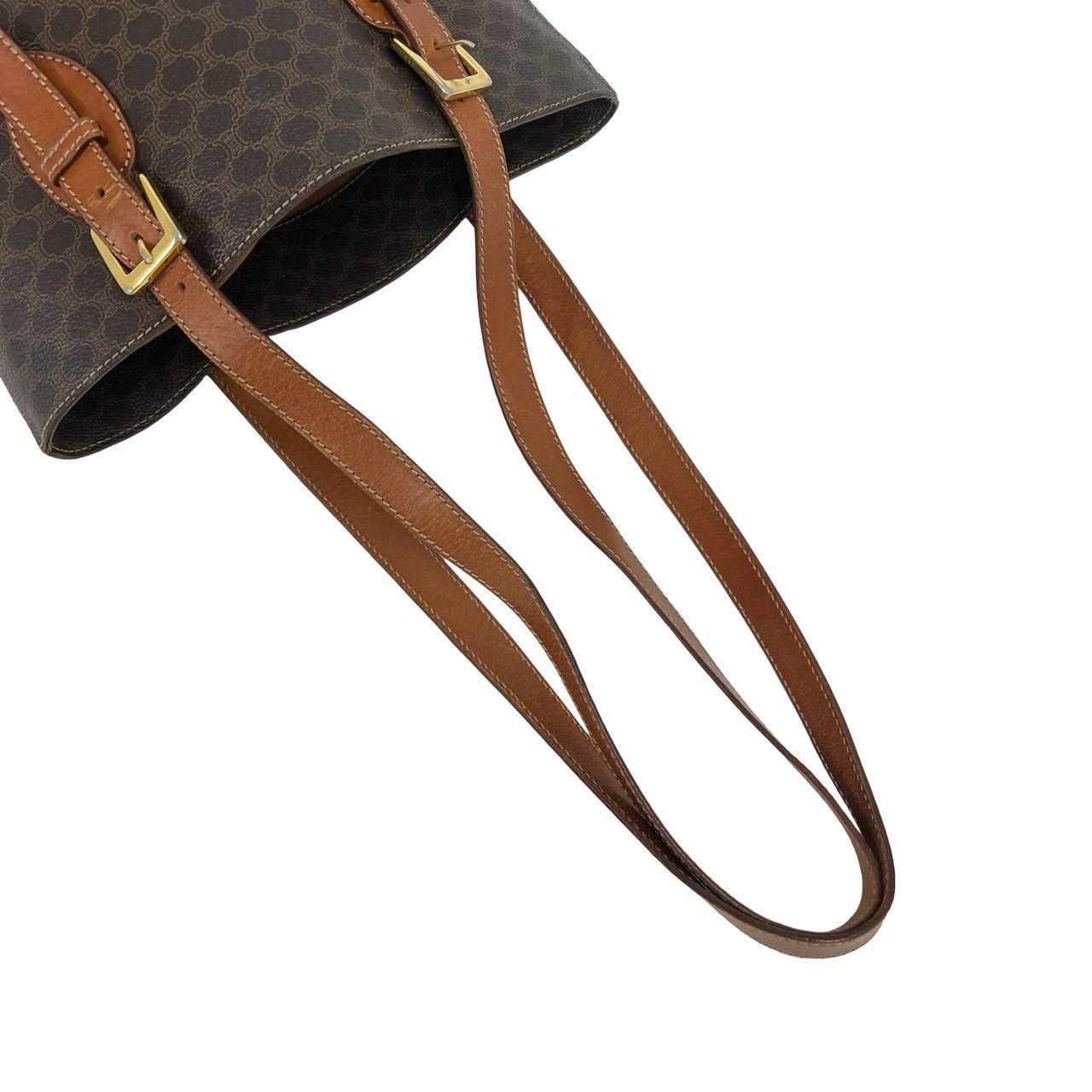 Celine Vintage Macadam Blason Pattern Triomphe Logo Leather Tote Shoulder Bag — view 4