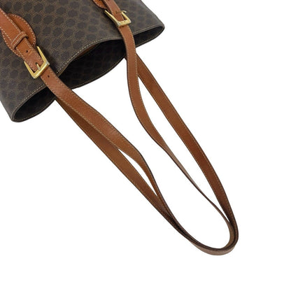 Celine Vintage Macadam Blason Pattern Triomphe Logo Leather Tote Shoulder Bag — view 4