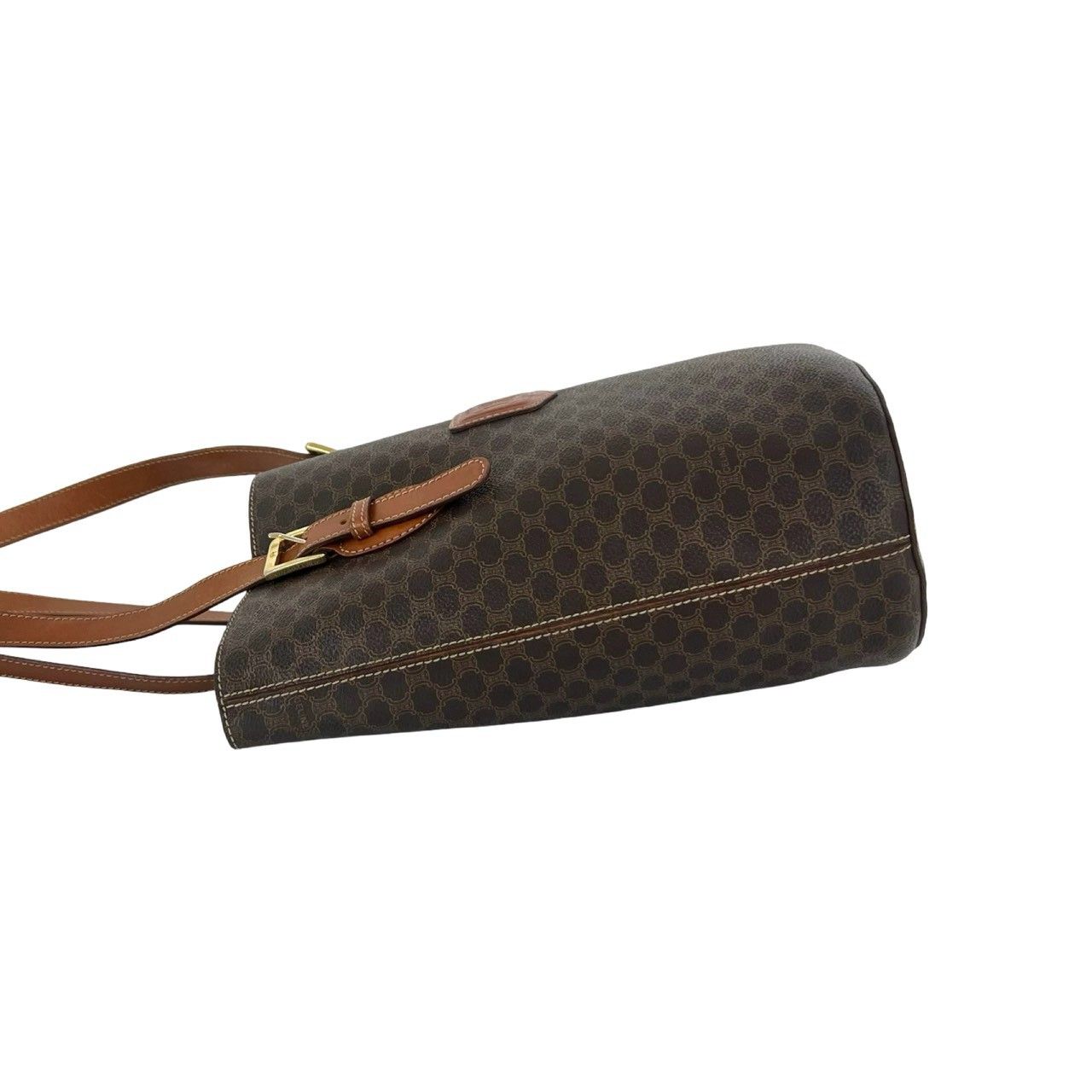 Celine Vintage Macadam Blason Pattern Triomphe Logo Leather Tote Shoulder Bag — view 5
