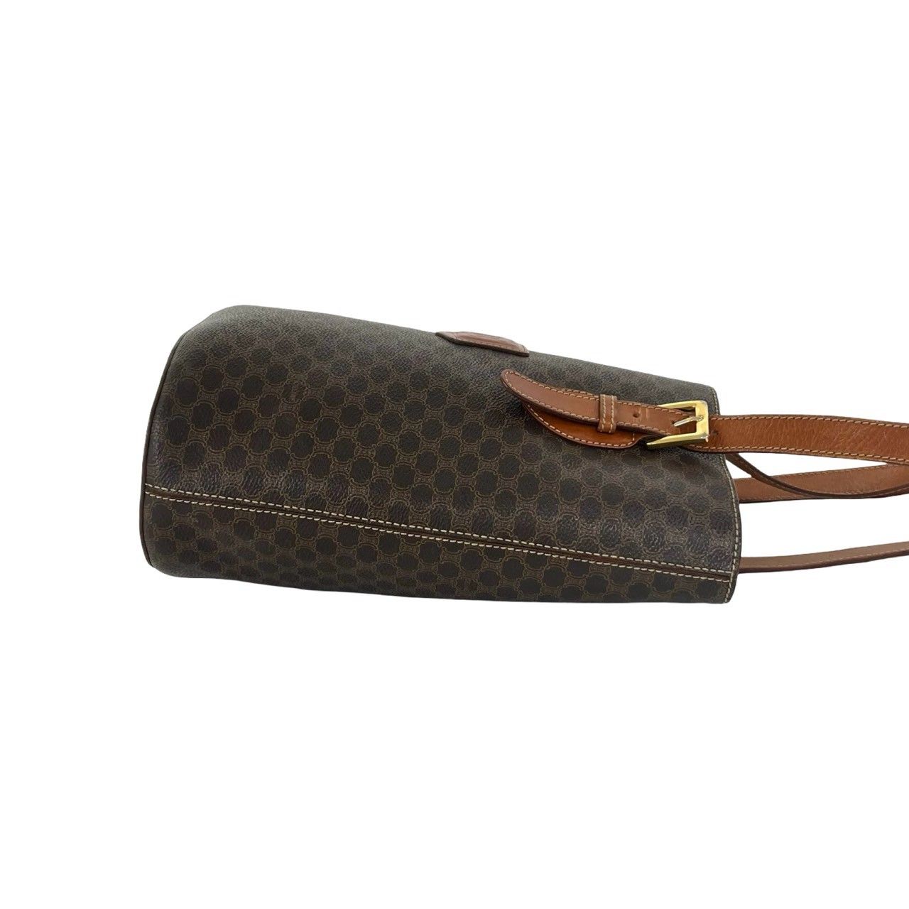Celine Vintage Macadam Blason Pattern Triomphe Logo Leather Tote Shoulder Bag — view 6