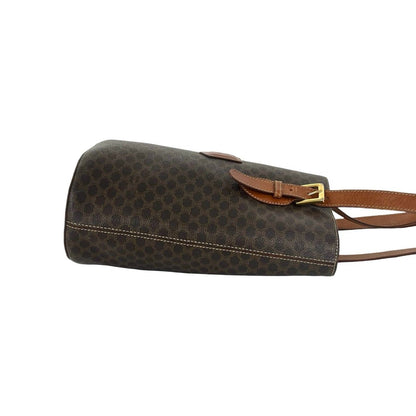 Celine Vintage Macadam Blason Pattern Triomphe Logo Leather Tote Shoulder Bag — view 6