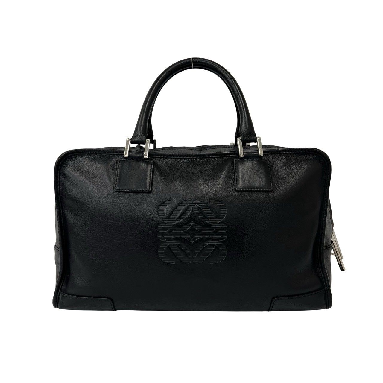 Loewe Amazona 36 Anagram Logo Leather Mini Boston Bag Tote Black — view 3