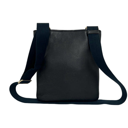 Saint Laurent YSL Logo Stitch Leather Shoulder Bag Crossbody Black — view 3