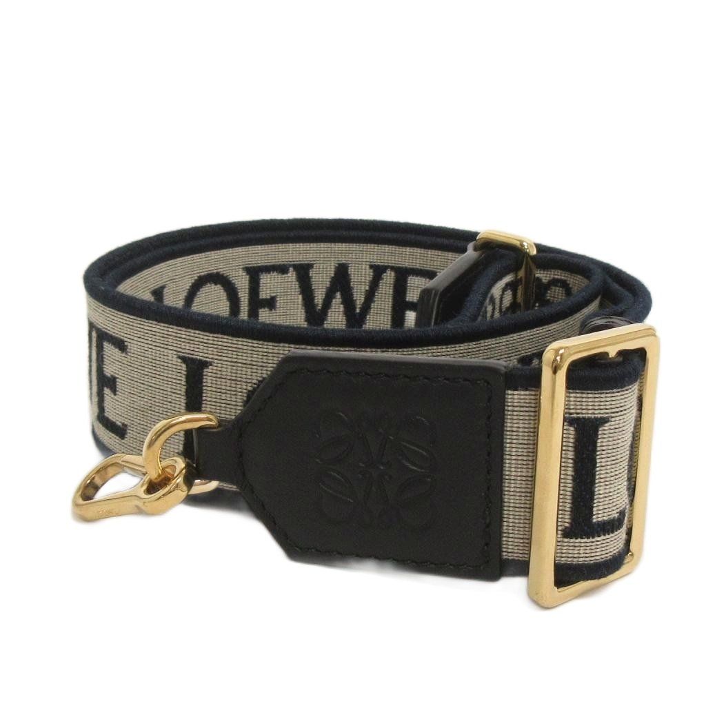 Loewe Anagram Logo Shoulder Strap Bag Jacquard Leather Beige Navy