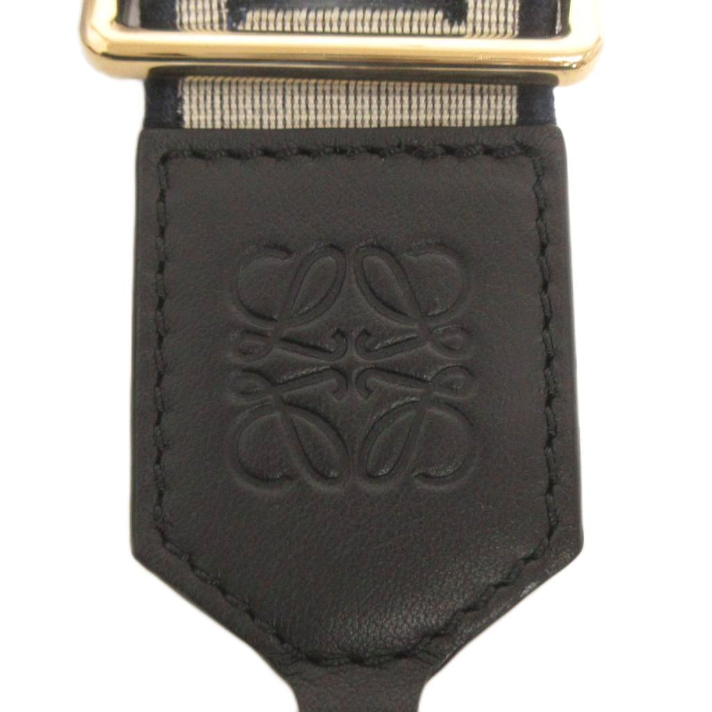 Loewe Anagram Logo Shoulder Strap Bag Jacquard Leather Beige Navy — view 4