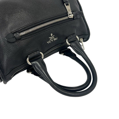 Prada Logo Leather 2-Way Mini Boston Bag Black — view 4