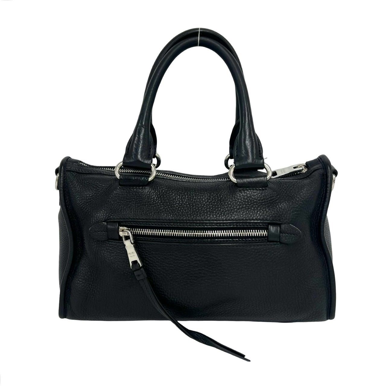 Prada Logo Leather 2-Way Mini Boston Bag Black — view 3