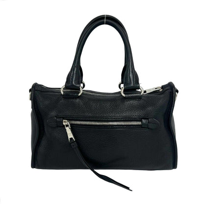Prada Logo Leather 2-Way Mini Boston Bag Black — view 3
