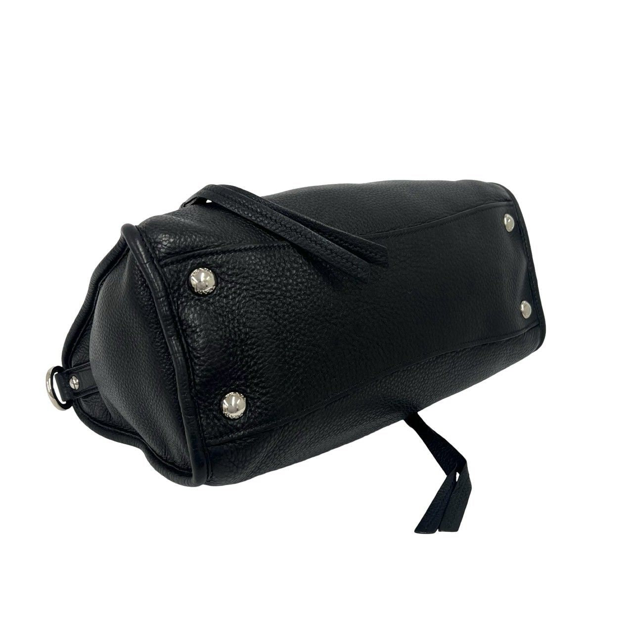 Prada Logo Leather 2-Way Mini Boston Bag Black — view 7