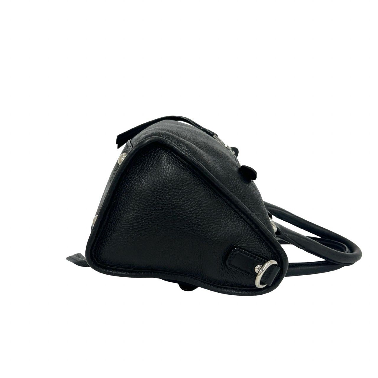 Prada Logo Leather 2-Way Mini Boston Bag Black — view 6