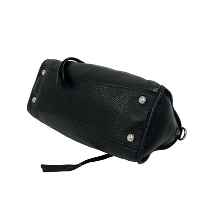 Prada Logo Leather 2-Way Mini Boston Bag Black — view 8