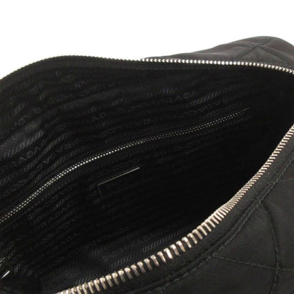 Prada Quilted Nylon Chain Shoulder Bag Tote Triangle Logo Black — view 5