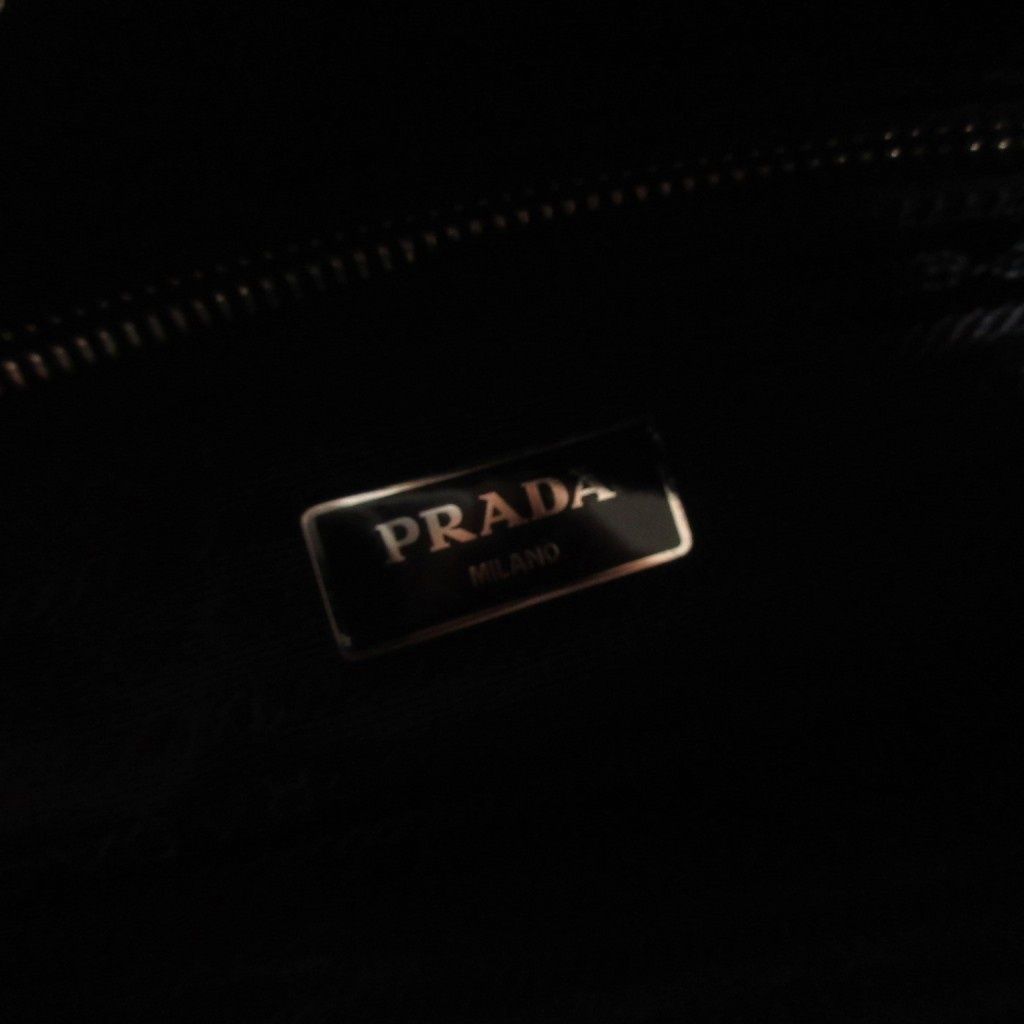 Prada Quilted Nylon Chain Shoulder Bag Tote Triangle Logo Black — view 6