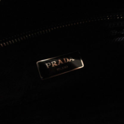 Prada Quilted Nylon Chain Shoulder Bag Tote Triangle Logo Black — view 6