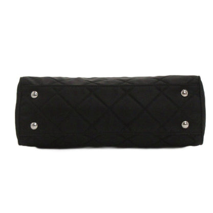 Prada Quilted Nylon Chain Shoulder Bag Tote Triangle Logo Black — view 4