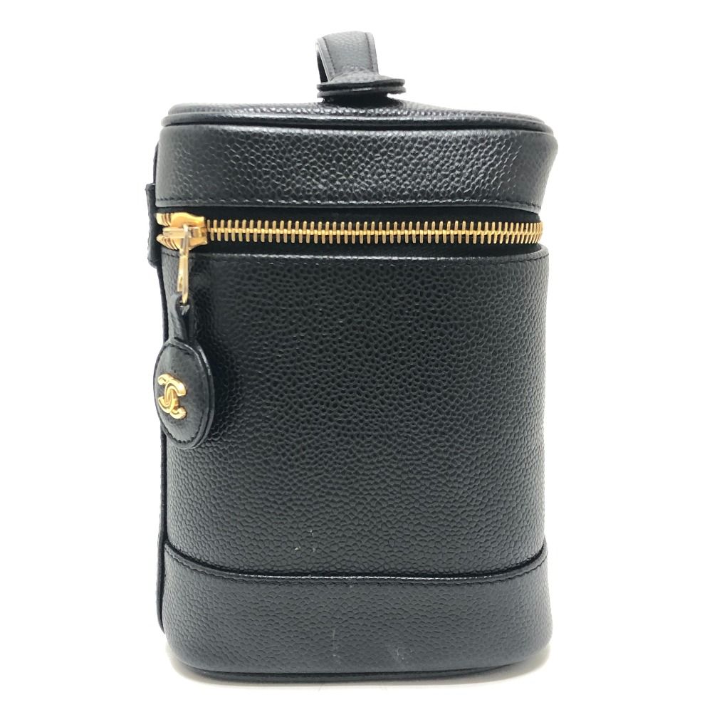 Chanel Handbag CC Logo Vertical Vanity Bag Caviar Leather Black — view 4