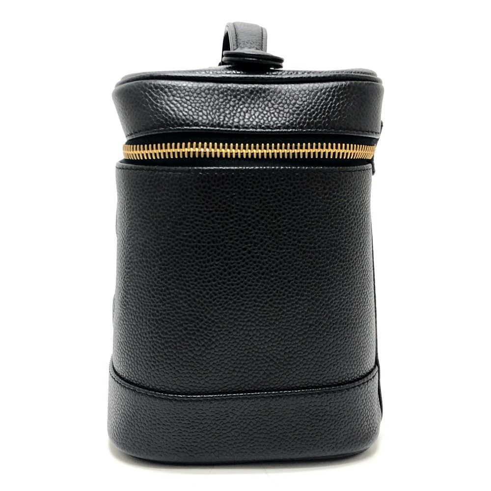Chanel Handbag CC Logo Vertical Vanity Bag Caviar Leather Black — view 3